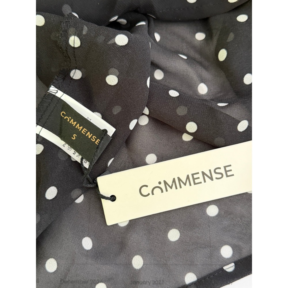Commense Maxi Dress Women S Black Polka Dot Sheer Chiffon Beach Vacation Summer - Picture 8 of 13